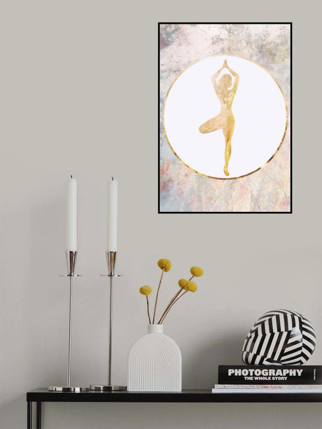 Yoga gold marble 1 Poster och Canvastavla