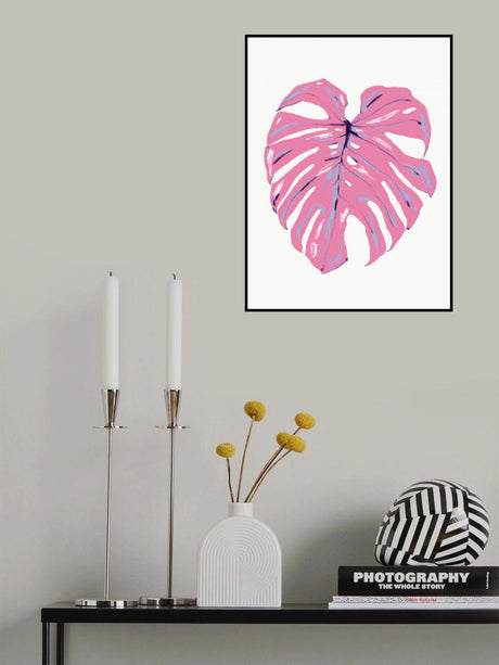 Monstera Leaf Pink Poster och Canvastavla