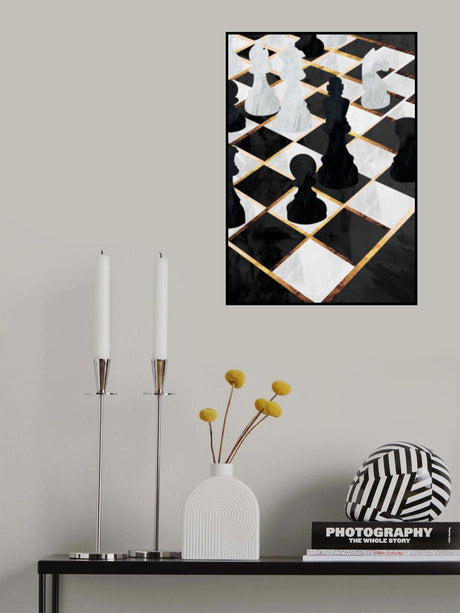 Chess black and gold 1 Poster och Canvastavla