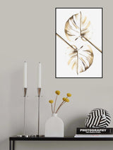 Monstera Gold 10 Poster och Canvastavla