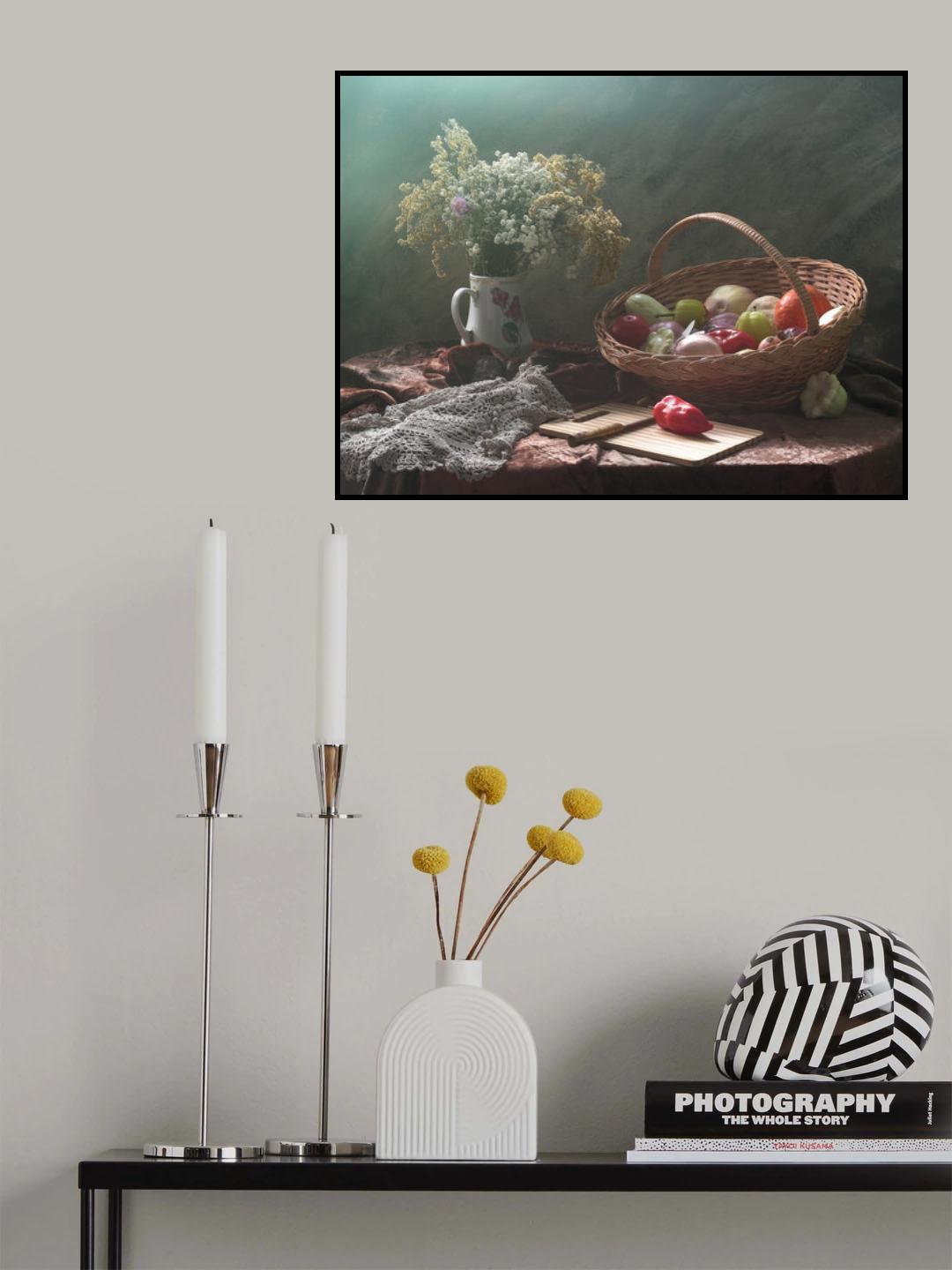 Still life with vegetable basket Poster och Canvastavla