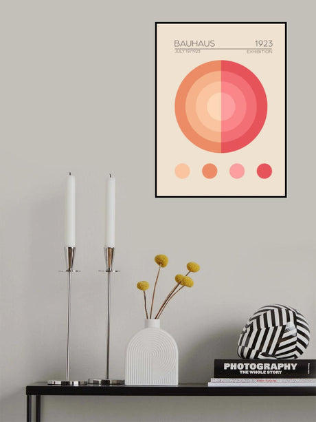 Bauhaus Pembe Daire Poster och Canvastavla