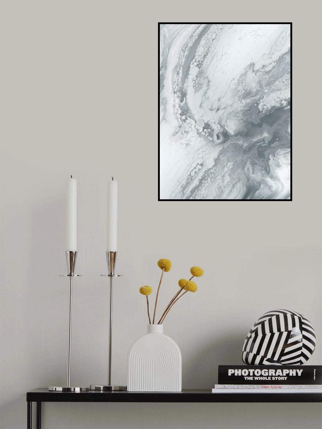 Marble Grey Poster och Canvastavla