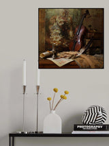 Still life with violin and painting Poster och Canvastavla