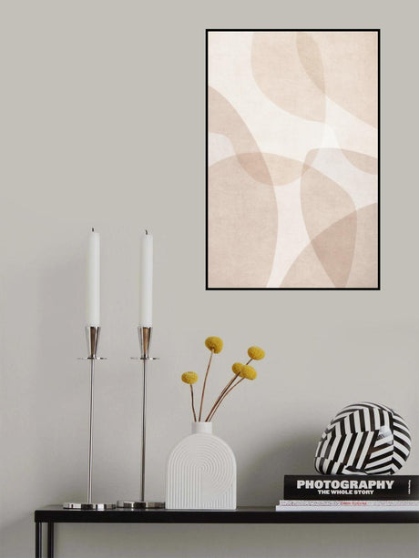 Abstract Beige Geometric Art Poster och Canvastavla