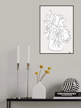 Flower Bouquet Grey Poster och Canvastavla