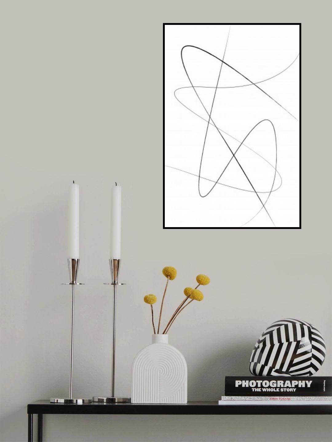 White Abstract Poster och Canvastavla