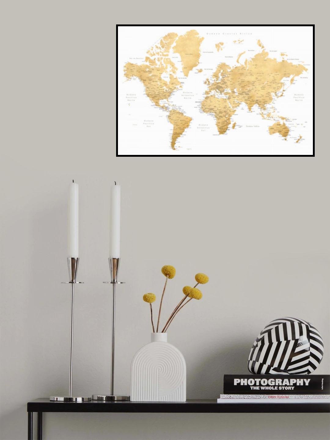 Rossie world map in Spanish Poster och Canvastavla