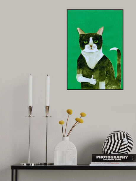 Tuxedo Cat Thumbs Up Poster och Canvastavla