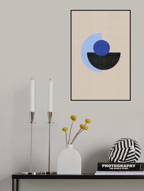 Abstract Blue Circle Poster och Canvastavla