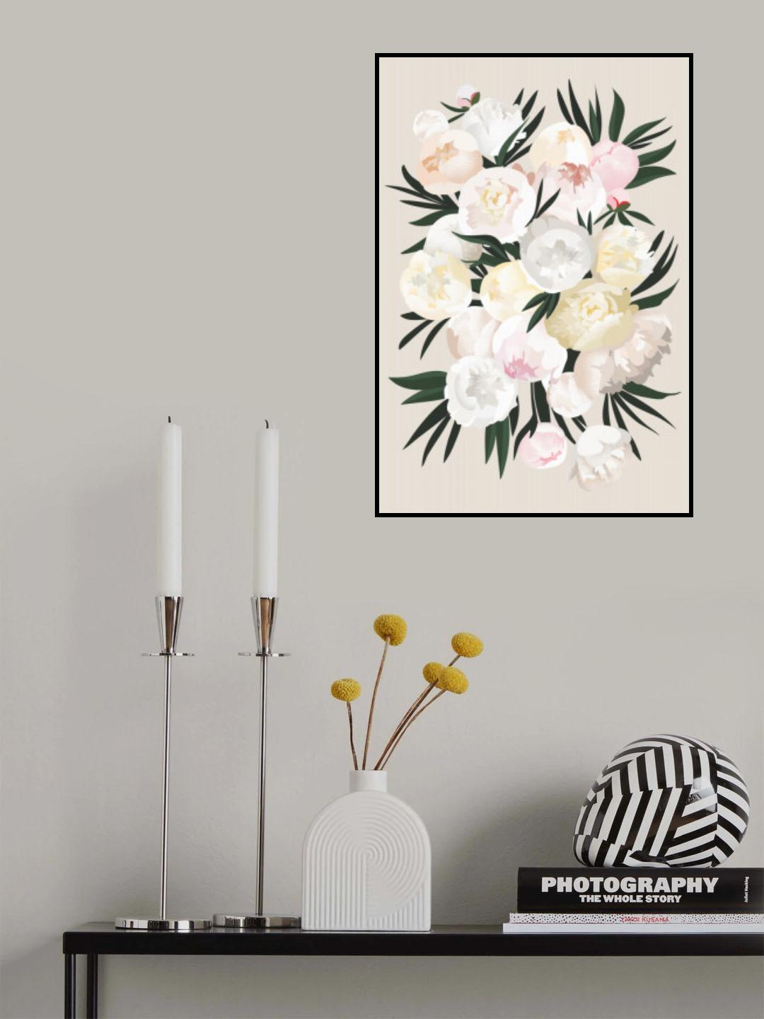 Dara bouquet in beige Poster och Canvastavla