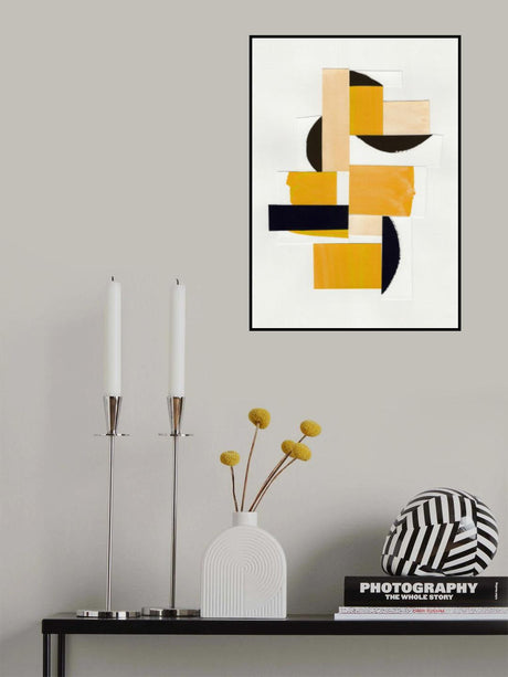 Yellow Abstract Collage Poster och Canvastavla