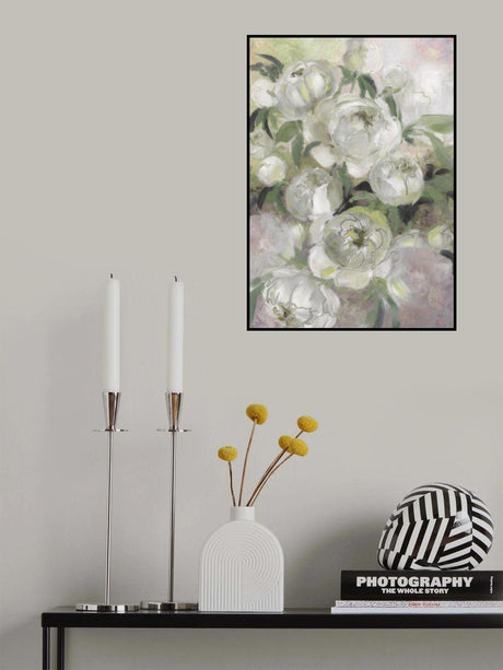 Sady painterly florals in green Poster och Canvastavla