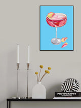 Sparkling Rose Gin Cocktail Poster och Canvastavla