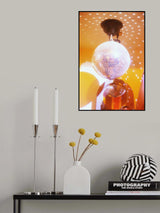 Groovy Yellow Disco Ball Poster och Canvastavla