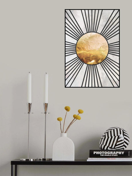 Black Gold Sun Rays Poster och Canvastavla