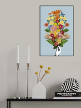 Botanical blue bouquet Poster och Canvastavla