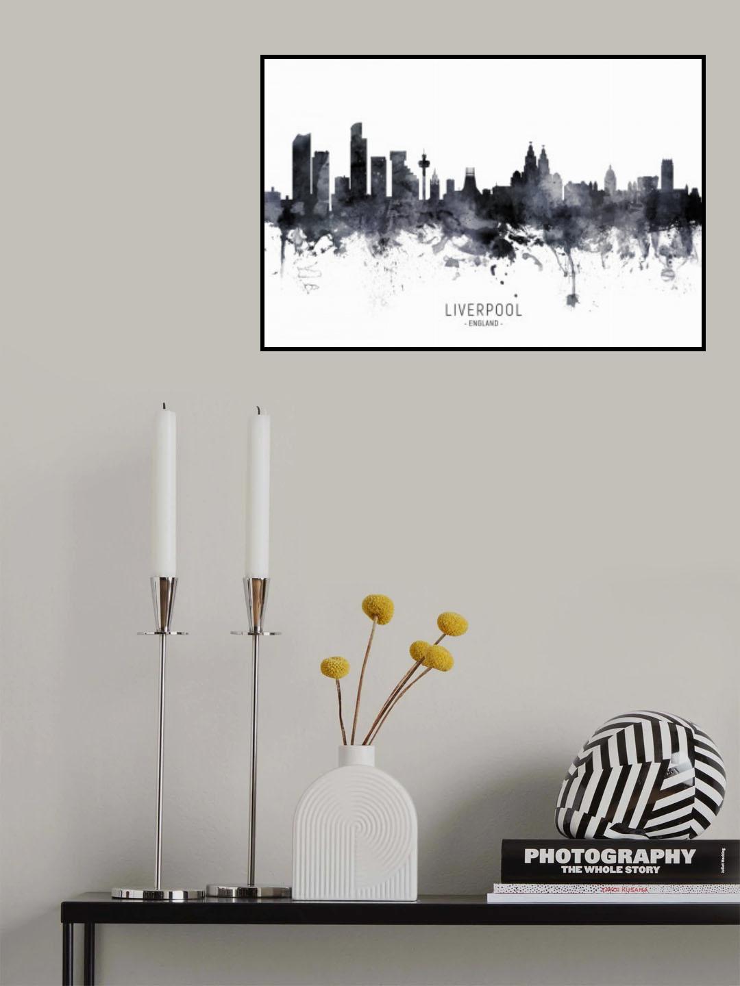 Liverpool England Skyline Poster och Canvastavla