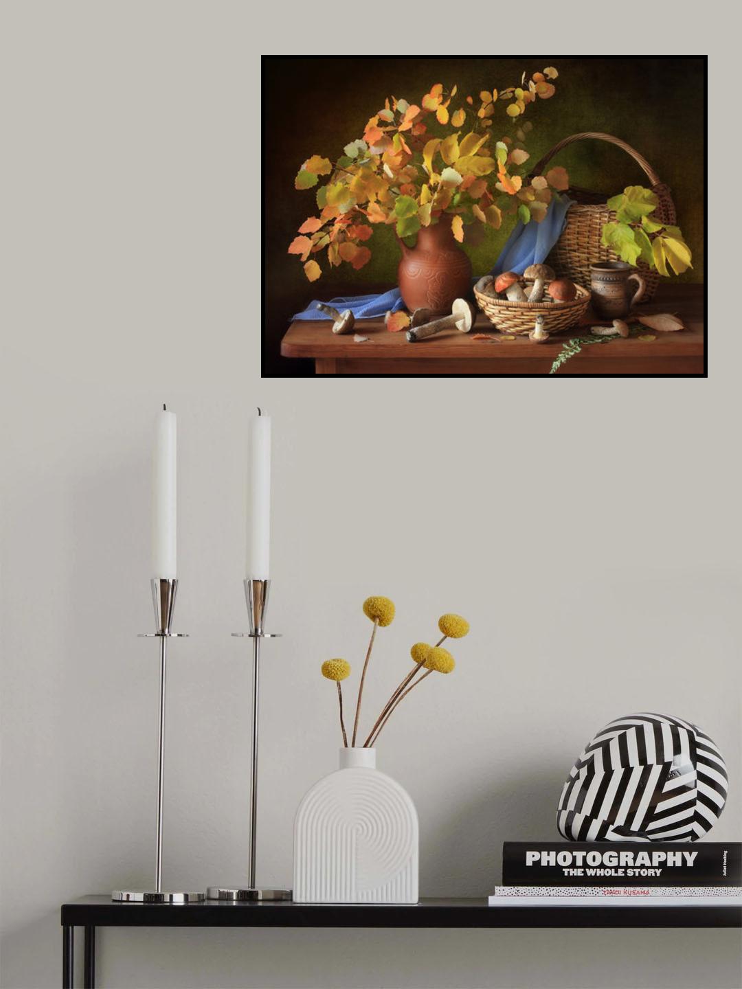 Autumn still life with mushrooms Poster och Canvastavla