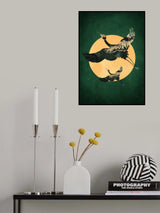 Emerald Sun &amp; Cranes Poster och Canvastavla