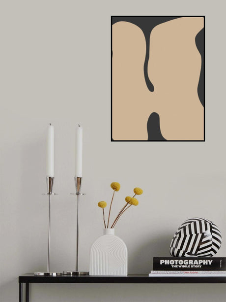 Graphic Beige Shapes Art Poster och Canvastavla