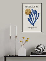 Abstract Blue Leaf Poster och Canvastavla