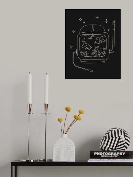 Astronaut and Fishes Poster och Canvastavla