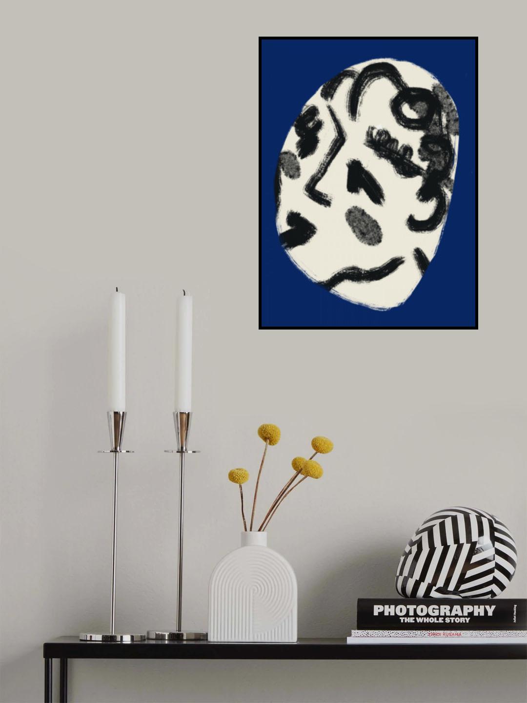 Lady Portrait In Blue Poster och Canvastavla