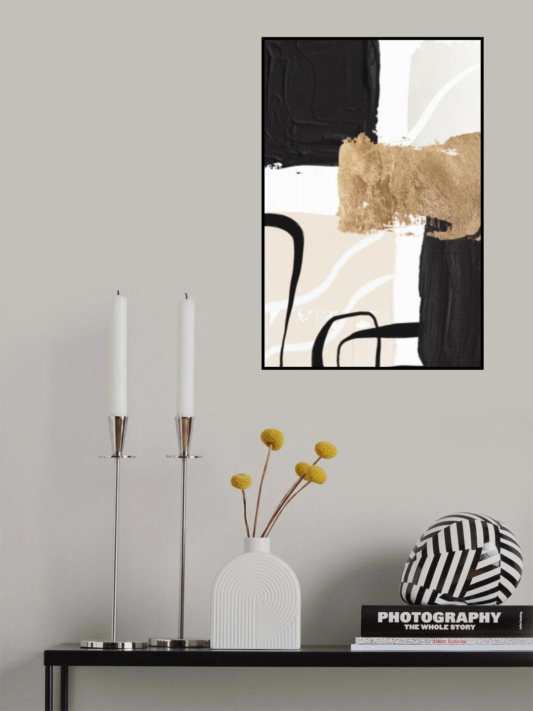 Abstract Black and Gold-4 Poster och Canvastavla