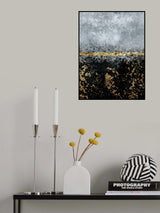 Gold Black Abstract Poster och Canvastavla