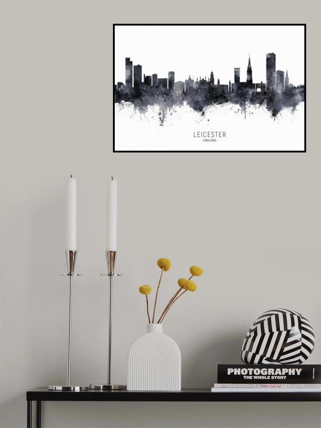 Leicester England Skyline Poster och Canvastavla