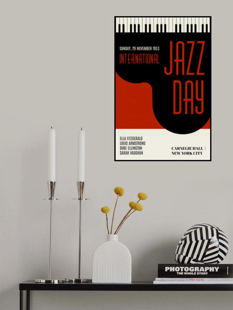 Jazzy Days   Dark Red Poster och Canvastavla