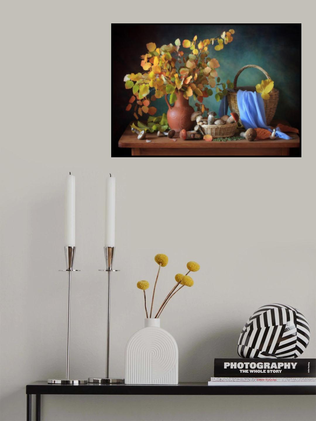 Autumn still life with mushrooms Poster och Canvastavla