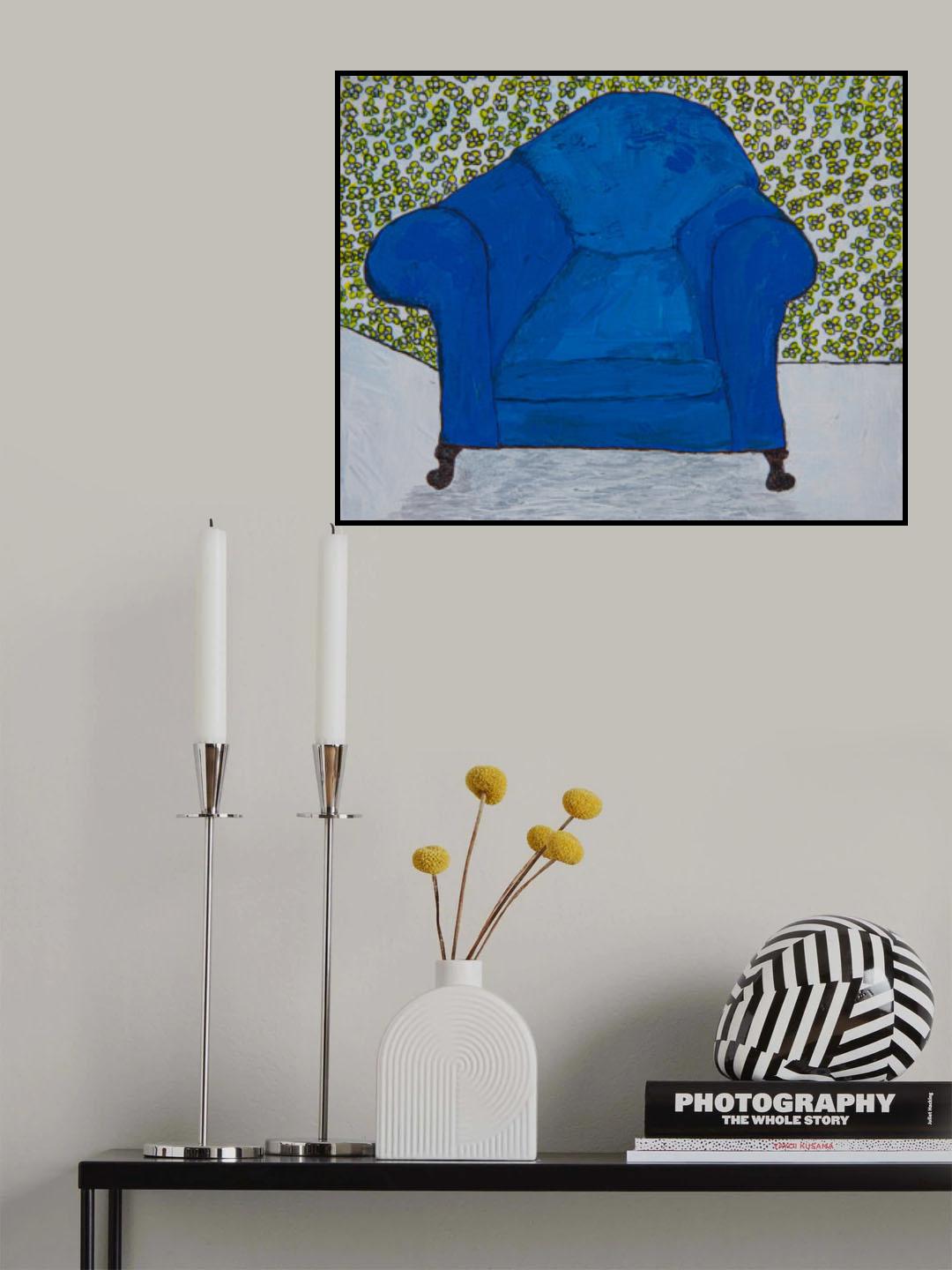 Blue Velvet Chair Poster och Canvastavla