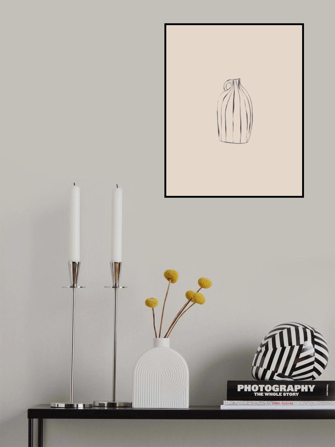 Striped Vase Poster och Canvastavla