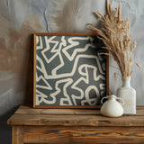 Abstract line art maze pattern Poster och Canvastavla